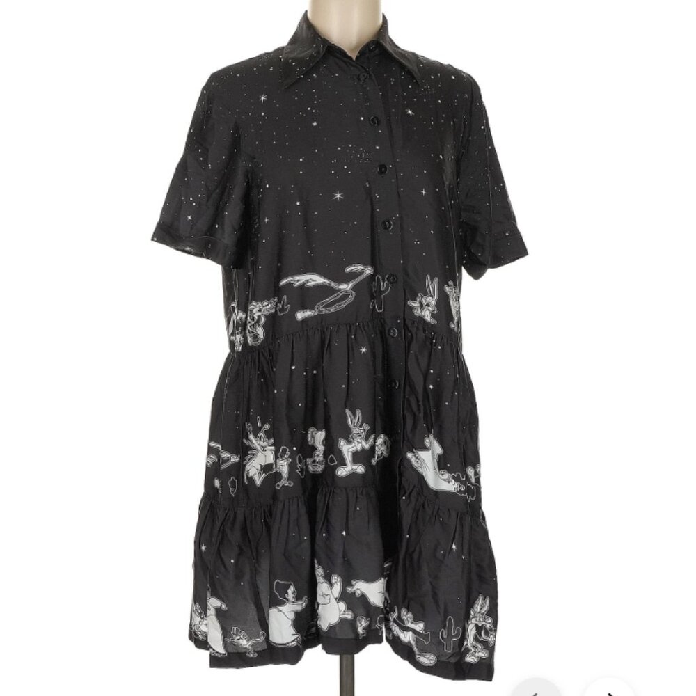 Rare NWT Blackmilk x Looney Tunes Chase Tiered Shirt Dress~LIMITED Size AU6 USXS - Picture 3 of 14